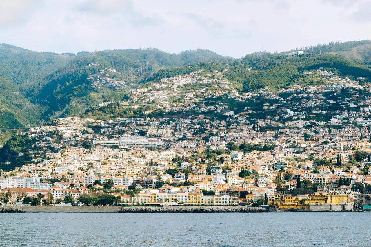 Madeira's coast with green slopes